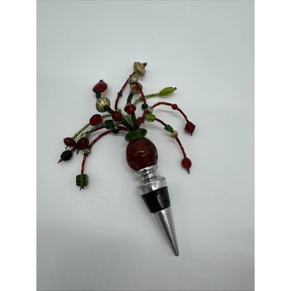 Artisan Decorative Wine Bottle Stopper Glass Beaded Burst Design Pier 1 Imports